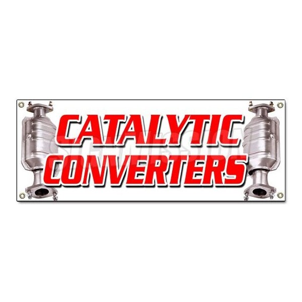 Signmission CATALYTIC CONVERTERS BANNER SIGN inspection asci auto cars repair a/c B-Catalytic Converters - main